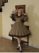 Baker Street Past Series Brown British College Style Fake Two Pieces School Lolita Long Sleeves Dress