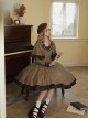 Baker Street Past Series Brown British College Style Fake Two Pieces School Lolita Long Sleeves Dress