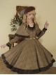 Baker Street Past Series Brown British College Style Fake Two Pieces School Lolita Long Sleeves Dress