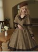 Baker Street Past Series Brown British College Style Fake Two Pieces School Lolita Long Sleeves Dress