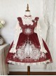 Rabbit In Mirror Series Fairy Tale Style Retro Sweet Lolita Elegance Lamb Leg Sleeves Shirt Cute Red Dress Set