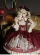 Rabbit In Mirror Series Fairy Tale Style Retro Sweet Lolita Elegance Lamb Leg Sleeves Shirt Cute Red Dress Set