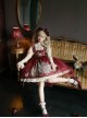 Rabbit In Mirror Series Fairy Tale Style Retro Sweet Lolita Elegance Lamb Leg Sleeves Shirt Cute Red Dress Set