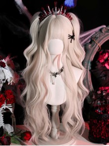 Pearl Milk Tea Gray Versatile Girl Straight Bangs Sweet Lolita Long Curly Hair Wave Curls Wig