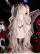 Pearl Milk Tea Gray Versatile Girl Straight Bangs Sweet Lolita Long Curly Hair Wave Curls Wig