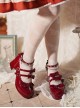 Satan Lover Series Elegant Sweet Halloween Gothic Lolita Devil Wings High Heels Patent Leather Mary Jane Shoes