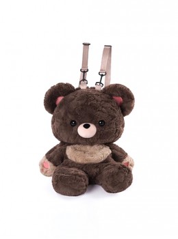 Cute Soft Plush Cartoon Bear Doll Shape Sweet Girl Kawaii Fashion Removable Shoulder Straps Backpack