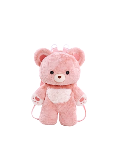 Cute Soft Plush Cartoon Bear Doll Shape Sweet Girl Kawaii Fashion Removable Shoulder Straps Backpack