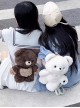 Cute Soft Plush Cartoon Bear Doll Shape Sweet Girl Kawaii Fashion Removable Shoulder Straps Backpack