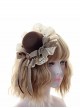 Coffee Brown Cute Tiramisu Plaid British Style Sweet Lolita Lace Ruffles Bowknot Round Small Hat