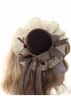 Coffee Brown Cute Tiramisu Plaid British Style Sweet Lolita Lace Ruffles Bowknot Round Small Hat