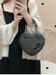 Biscuit Heart Shape PU Lace Bowknot Sweet Lolita Cute Little Handbag Kawaii Girl Crossbody Bag