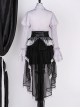 Dark Fairy Tale Vampire Noble Gray Black Lace Mesh Yarn Halloween Gothic Lolita Shirt Skirt Short Pants Hairpin Set