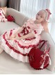 PU Biscuit Heart Shape Lace Bowknot Sweet Lolita Cute Large Size Handbag Kawaii Girl Crossbody Bag