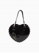 PU Biscuit Heart Shape Lace Bowknot Sweet Lolita Cute Large Size Handbag Kawaii Girl Crossbody Bag