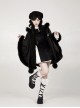 Black Feather Halloween Thicken Velvet Plush Medieval Gothic Lolita Versatile Pointed Hooded Cloak