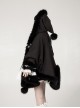 Black Feather Halloween Thicken Velvet Plush Medieval Gothic Lolita Versatile Pointed Hooded Cloak