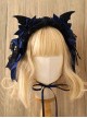 Dark Halloween Sweet Cool Cute Gothic Lolita Devil Wings Ribbon Bowknot Lace Headband