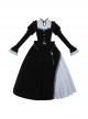 Halloween Chinese Style Witch Elegant Gothic Lolita Fall Winter Puff Ruffles Lace Sleeves Tassel Pendant Dress