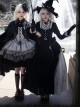 Halloween Chinese Style Witch Elegant Gothic Lolita Fall Winter Puff Ruffles Lace Sleeves Tassel Pendant Dress