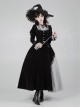 Halloween Chinese Style Witch Elegant Gothic Lolita Fall Winter Puff Ruffles Lace Sleeves Tassel Pendant Dress