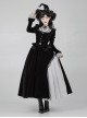 Halloween Chinese Style Witch Elegant Gothic Lolita Fall Winter Puff Ruffles Lace Sleeves Tassel Pendant Dress