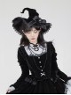 Halloween Elegant Gothic Lolita Spider Pendant Weird Eyeball Bowknot Lace Pointed Big Witch Hat