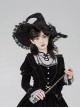 Halloween Elegant Gothic Lolita Spider Pendant Weird Eyeball Bowknot Lace Pointed Big Witch Hat