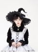 Halloween Elegant Gothic Lolita Spider Pendant Weird Eyeball Bowknot Lace Pointed Big Witch Hat