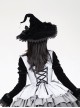 Halloween Elegant Gothic Lolita Spider Pendant Weird Eyeball Bowknot Lace Pointed Big Witch Hat