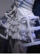 Zombie Bride Halloween White Wedding Gown Gothic Punk Corset Birdcage Crinoline Lace Pumpkin Pants Mesh Yarn Hem Set