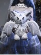 Zombie Bride Series Halloween Gothic Punk White Gray Big Wings Four Eyes Bat Imitation Mink Velvet Doll Bag