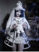 Zombie Bride Series Halloween Gothic Punk White Gray Big Wings Four Eyes Bat Imitation Mink Velvet Doll Bag