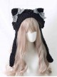 Japanese Style Fall Winter Sweet Cute Cat Ears Plaid Bowknot Kawaii Fashion Earmuff Knitted Wool Hat