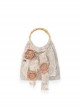 Sunset Rose Series Chinoiserie Beige Burning Flower Craft Retro Classic Lolita Bamboo Handle Elegant Hanfu Bag