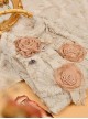 Sunset Rose Series Chinoiserie Beige Burning Flower Craft Retro Classic Lolita Bamboo Handle Elegant Hanfu Bag