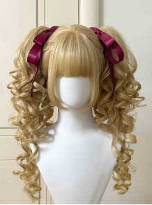 Poison Princess Series Elegant Retro Straight Bangs Cute Sweet Lolita Roman Roll Dual Horsetail Wig