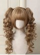 Poison Princess Series Elegant Retro Straight Bangs Cute Sweet Lolita Roman Roll Dual Horsetail Wig