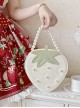 Fairy Tale Style Pearl Chain Grass Pastoral Style Sweet Lolita Cute Soft White Strawberry Shape Kawaii Bag