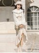 White Moonlight Series Pure Elegant New Chinese Style Kawaii Fashion Improved Fishtail Cheongsam Dress Plush Coat