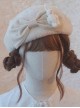 Apricot Cute Plush Bunny Headdress Kawaii Fashion Warm Fall Winter Versatile Sherpa Beret