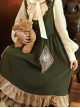 Autumn Winter French Style Lolita Vintage Green Oil Painting Frame Artist Kawaii Fashion Vest Dress Shirt Set