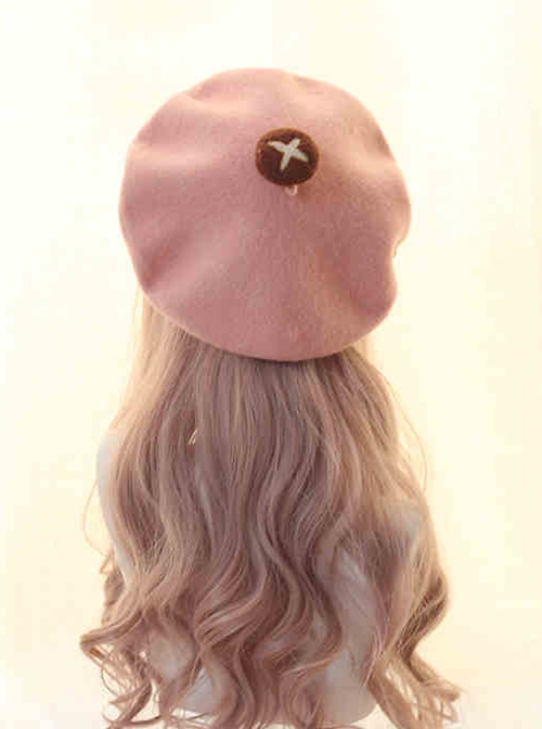 Autumn Winter Cute Mushroom Round Kawaii Fashion Sweet Lolita Artistic Painter Hat Sheep Felt Beret