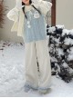 Cute Velvet Autumn Winter White Texture Feeling Solid Color Hairball Kawaii Fashion Loose Casual Pants