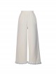 Cute Velvet Autumn Winter White Texture Feeling Solid Color Hairball Kawaii Fashion Loose Casual Pants