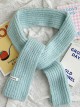 Simple Basic Commuting Fall Winter Candy Color Kawaii Fashion Knitted Versatile Warm Scarf