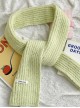 Simple Basic Commuting Fall Winter Candy Color Kawaii Fashion Knitted Versatile Warm Scarf