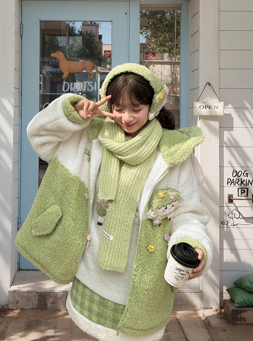 Simple Basic Commuting Fall Winter Candy Color Kawaii Fashion Knitted Versatile Warm Scarf