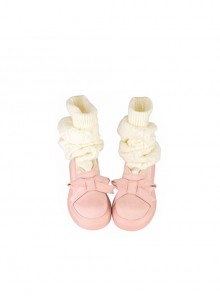 Winter Versatile Cute Daily Bear Ears Bowknot Kawaii Fashion Lolita Warm Cashmere Socks Snow Boots