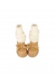 Winter Versatile Cute Daily Bear Ears Bowknot Kawaii Fashion Lolita Warm Cashmere Socks Snow Boots